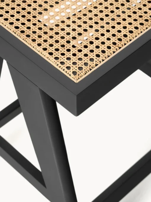 Taburetes Altos|Sillas>Westwing Collection Taburete alto con tejido vienés Sissi Negro, beige claro
