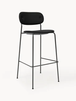 Taburetes Altos|Sillas>Audo Copenhagen Taburete alto de cuero con estructura de metal Co Cuero negro, negro