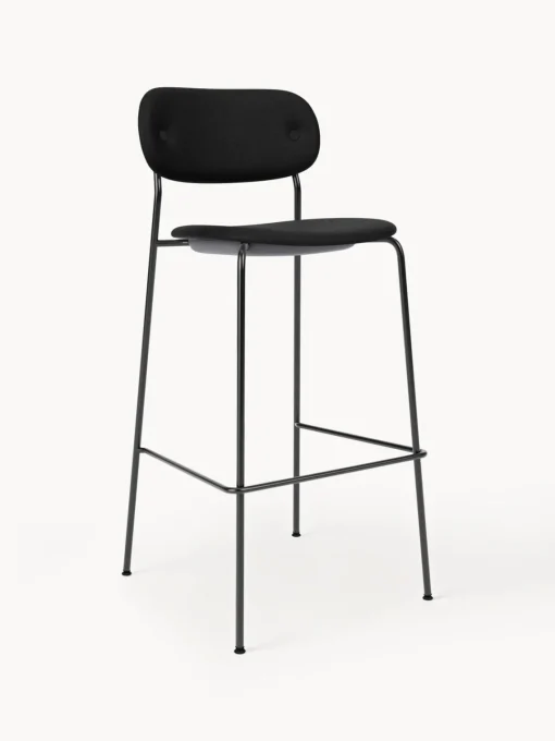 Taburetes Altos|Sillas>Audo Copenhagen Taburete alto de cuero con estructura de metal Co Cuero negro, negro