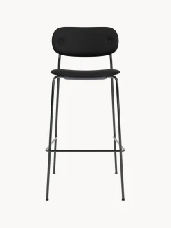 Taburetes Altos|Sillas></noscript>Audo Copenhagen Taburete alto de cuero con estructura de metal Co Cuero negro, negro