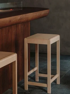 Outlet Taburete alto de madera de abedul 01 Taburetes Altos|Sillas