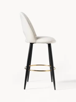 Taburetes Altos|Sillas></noscript>Westwing Collection Taburete alto de terciopelo Rachel Terciopelo blanco crema, negro mate