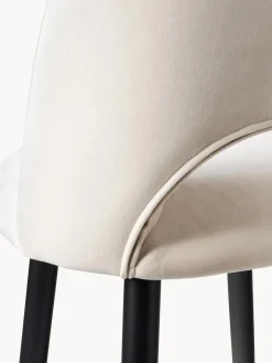 Taburetes Altos|Sillas></noscript>Westwing Collection Taburete alto de terciopelo Rachel Terciopelo blanco crema, negro mate