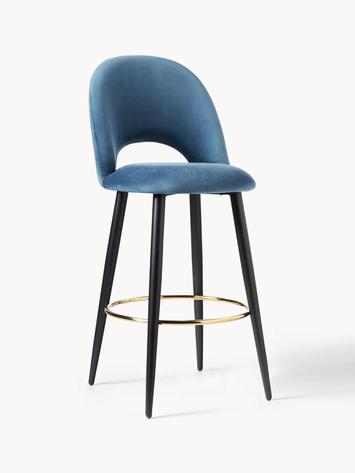 Clearance Taburete alto de terciopelo Rachel Taburetes Altos|Sillas