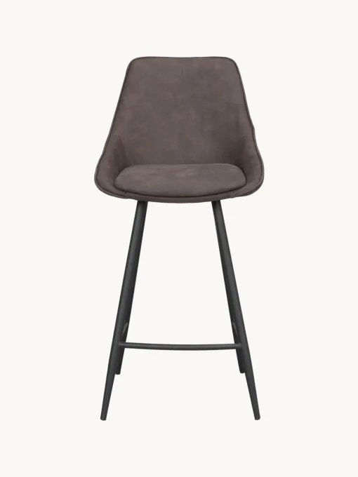 Taburetes Altos|Sillas>Rowico Home Taburete alto de terciopelo Sierra Terciopelo gris pardo, negro