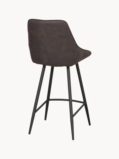 Taburetes Altos|Sillas>Rowico Home Taburete alto de terciopelo Sierra Terciopelo gris pardo, negro