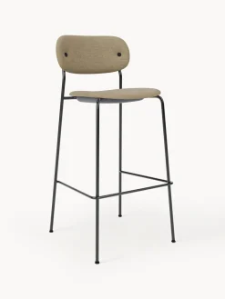 Taburetes Altos|Sillas>Audo Copenhagen Taburete alto en tejido bouclé con estructura de metal Co Bouclé beige, negro