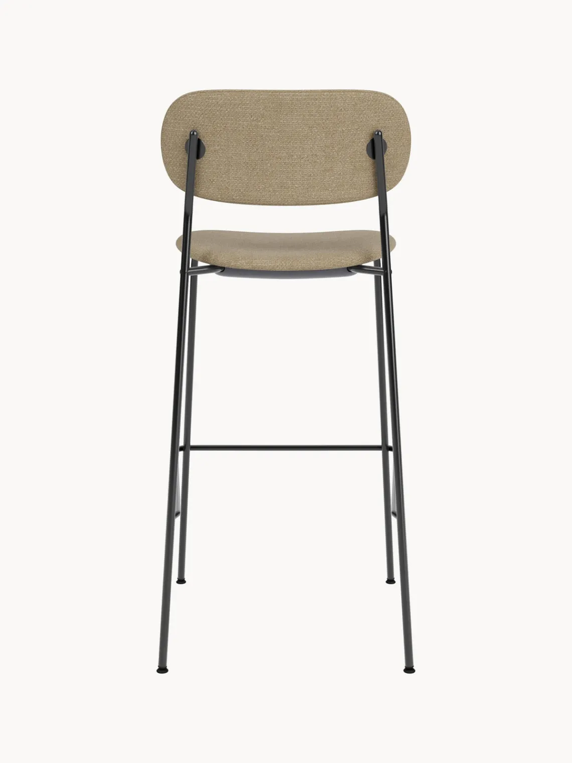 Taburetes Altos|Sillas>Audo Copenhagen Taburete alto en tejido bouclé con estructura de metal Co Bouclé beige, negro