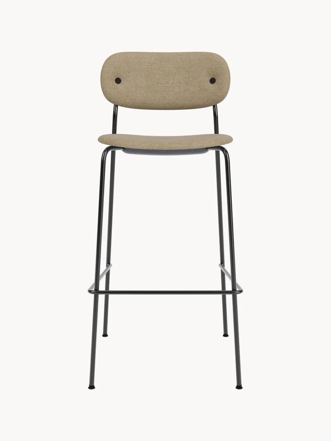 Taburetes Altos|Sillas>Audo Copenhagen Taburete alto en tejido bouclé con estructura de metal Co Bouclé beige, negro