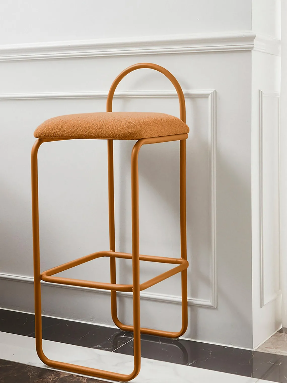 Taburetes Altos|Sillas>AYTM Taburete alto en tejido bouclé Angui Bouclé marrón claro