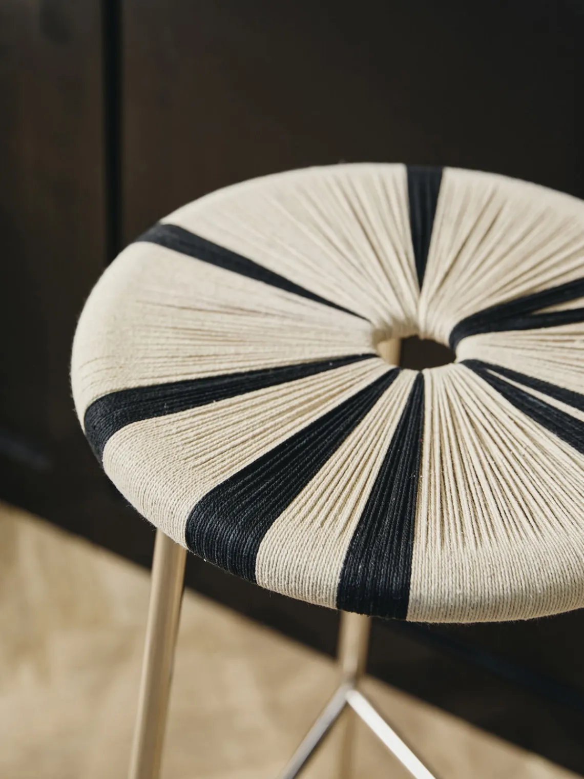 Pufs Y Otomanos|Pufs Y Otomanos>Nordal Taburete alto Morice, negro/ivory