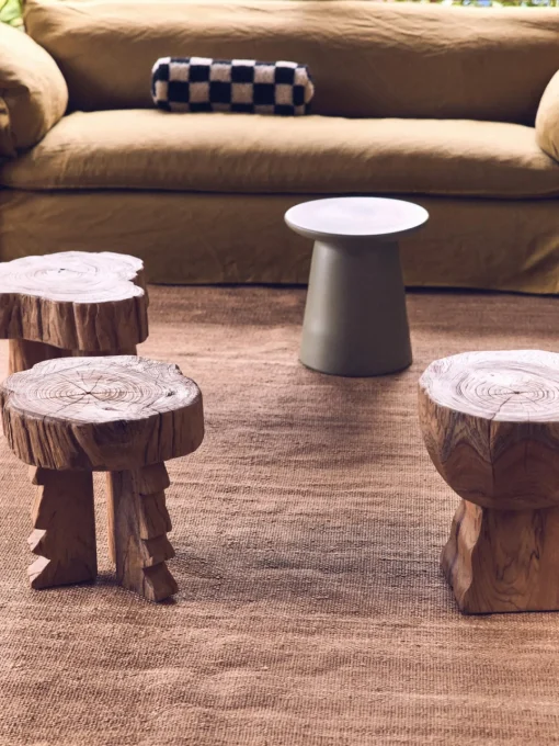 Pufs Y Otomanos|Pufs Y Otomanos>HKLIVING Taburete artesanal de madera de teca Carved
