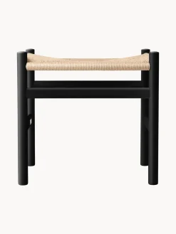 Pufs Y Otomanos|Pufs Y Otomanos></noscript>Carl Hansen & Søn Taburete con asiento tejido a mano CH53 Madera de haya pintada en negro, beige claro