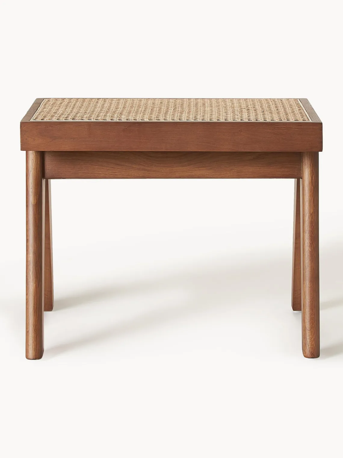 Pufs Y Otomanos|Pufs Y Otomanos>Westwing Collection Taburete con tejido vienés Sissi Madera de roble oscura, beige claro