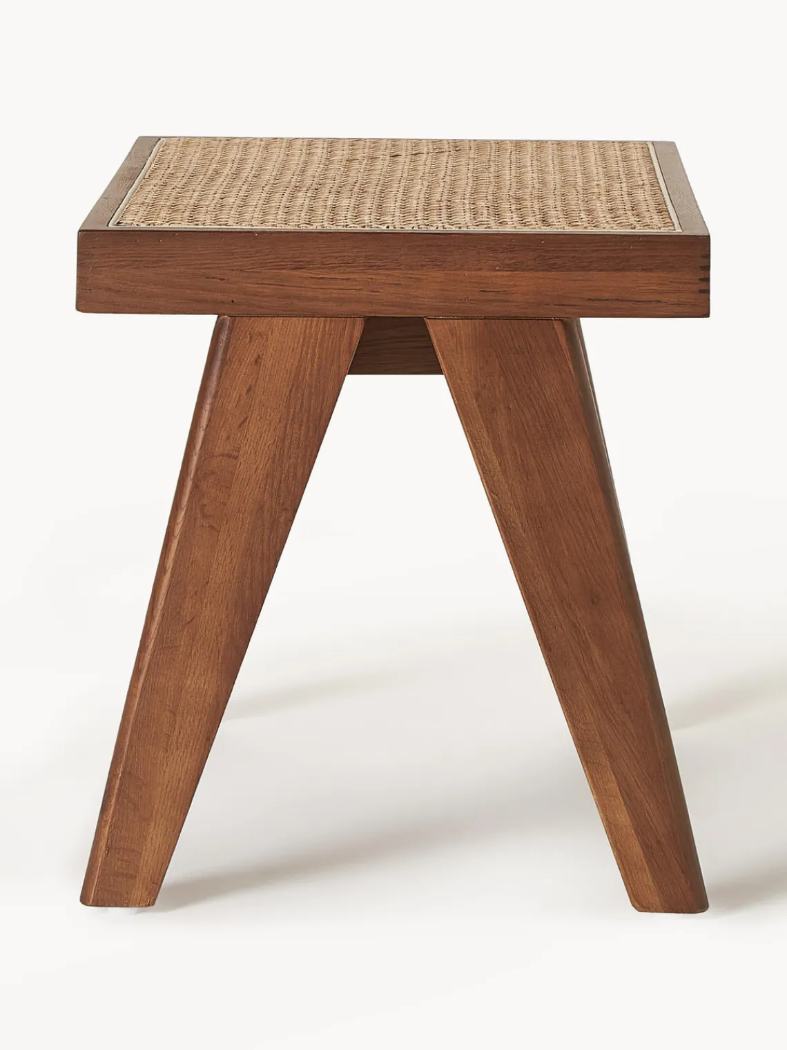 Pufs Y Otomanos|Pufs Y Otomanos>Westwing Collection Taburete con tejido vienés Sissi Madera de roble oscura, beige claro