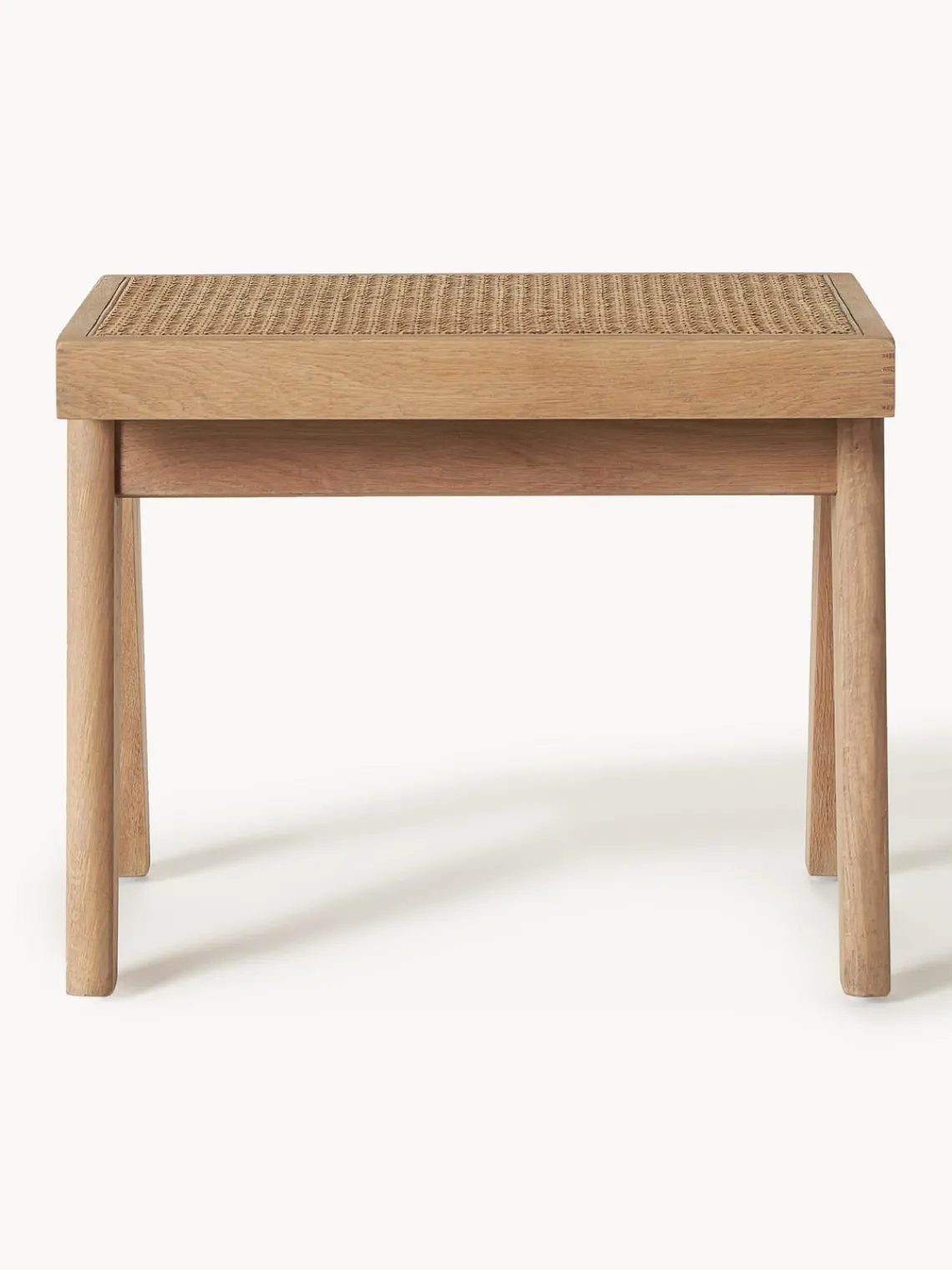 Pufs Y Otomanos|Pufs Y Otomanos>Westwing Collection Taburete con tejido vienés Sissi Madera de roble clara, beige claro