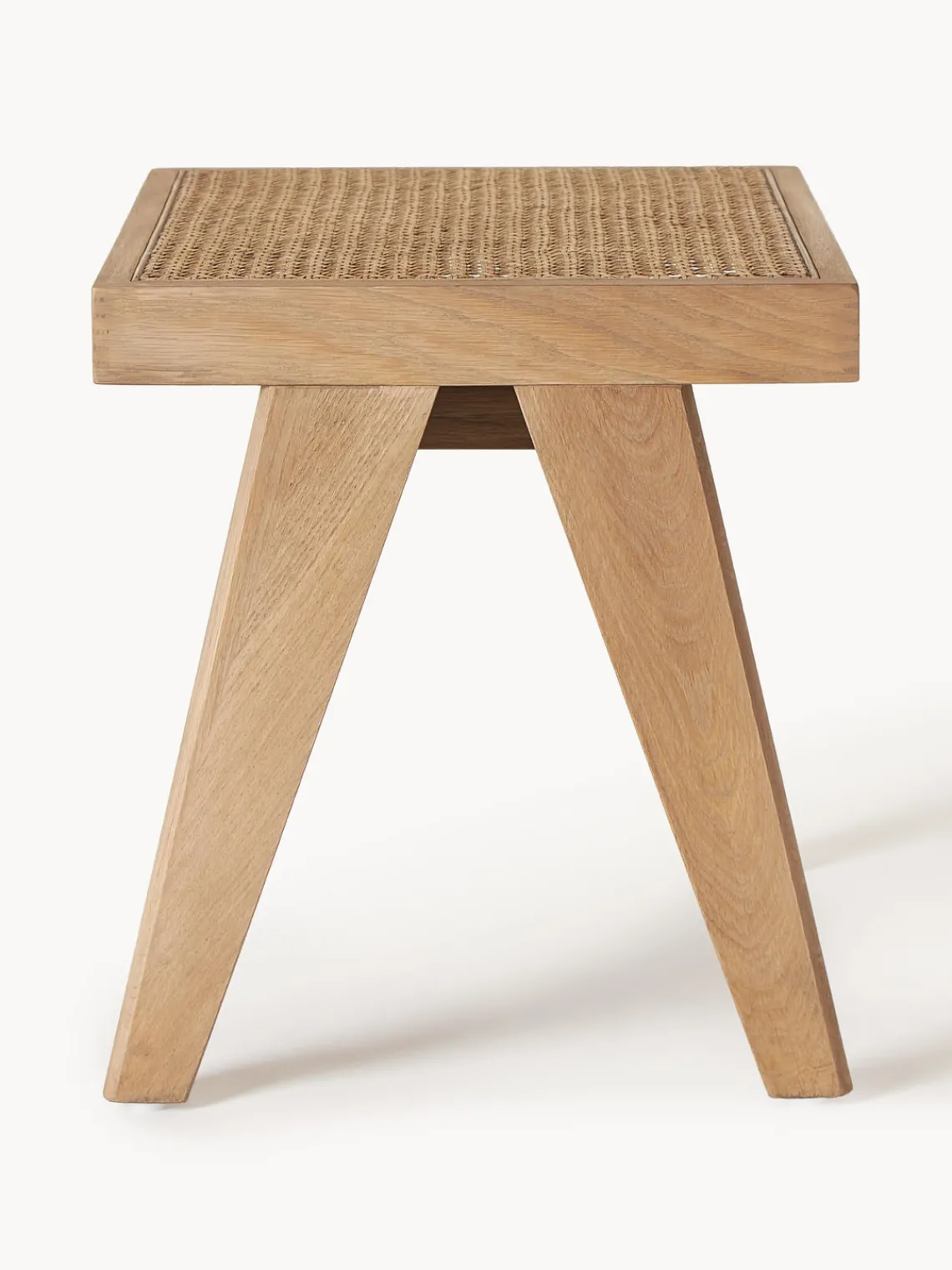 Pufs Y Otomanos|Pufs Y Otomanos>Westwing Collection Taburete con tejido vienés Sissi Madera de roble clara, beige claro