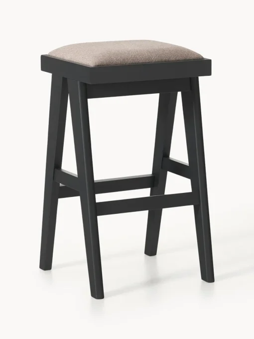 Taburetes Altos|Sillas>Westwing Collection Taburete de bar con acolchado Sissi Tejido greige, negro