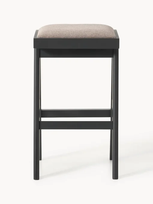 Taburetes Altos|Sillas>Westwing Collection Taburete de bar con acolchado Sissi Tejido greige, negro