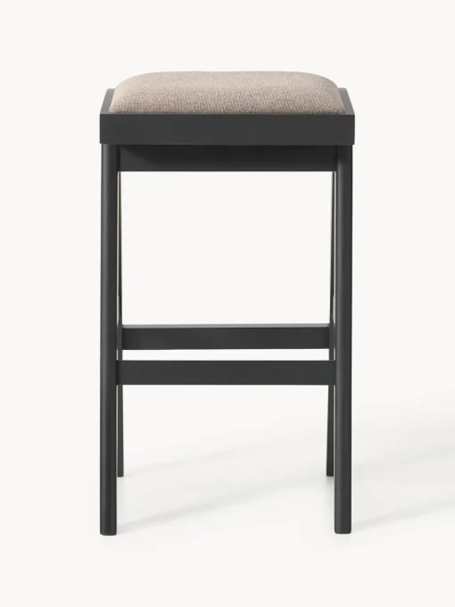 Taburetes Altos|Sillas>Westwing Collection Taburete de bar con acolchado Sissi Tejido greige, negro