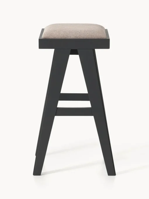 Taburetes Altos|Sillas>Westwing Collection Taburete de bar con acolchado Sissi Tejido greige, negro