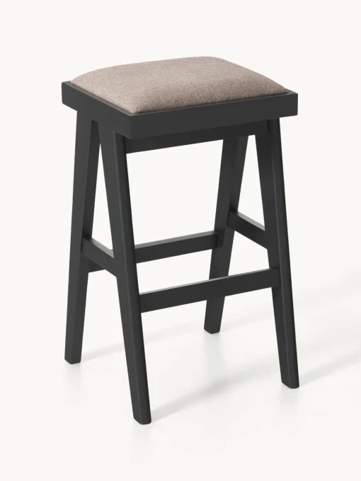 Taburetes Altos|Sillas>Westwing Collection Taburete de bar con acolchado Sissi Tejido greige, negro