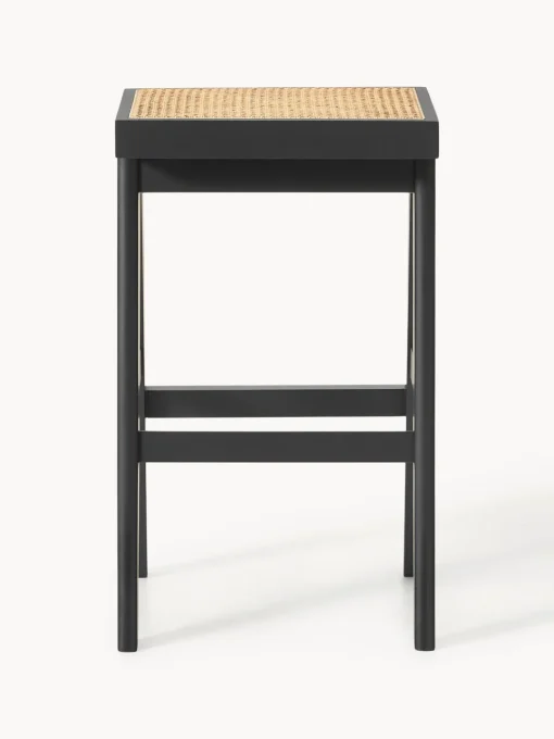 Taburetes Altos|Sillas>Westwing Collection Taburete de bar con tejido vienés Sissi Negro, beige claro