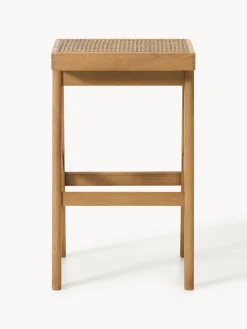 Taburetes Altos|Sillas></noscript>Westwing Collection Taburete de bar con tejido vienés Sissi Madera de roble clara, beige claro