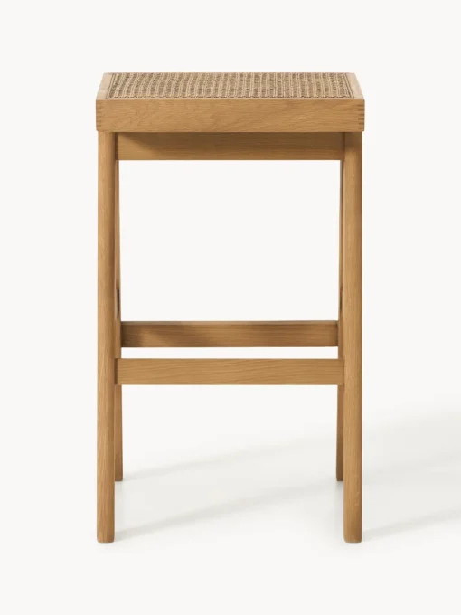 Taburetes Altos|Sillas>Westwing Collection Taburete de bar con tejido vienés Sissi Madera de roble clara, beige claro