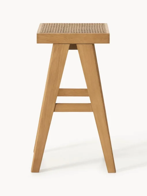 Taburetes Altos|Sillas>Westwing Collection Taburete de bar con tejido vienés Sissi Madera de roble clara, beige claro