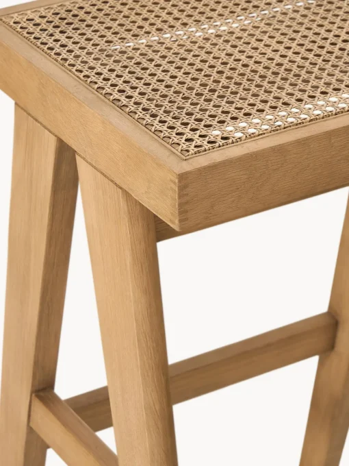Taburetes Altos|Sillas>Westwing Collection Taburete de bar con tejido vienés Sissi Madera de roble clara, beige claro