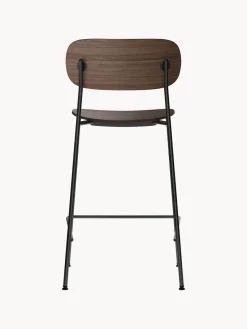 Taburetes Altos|Sillas>Audo Copenhagen Taburete de bar de metal y madera Co Madera de roble oscura, negro
