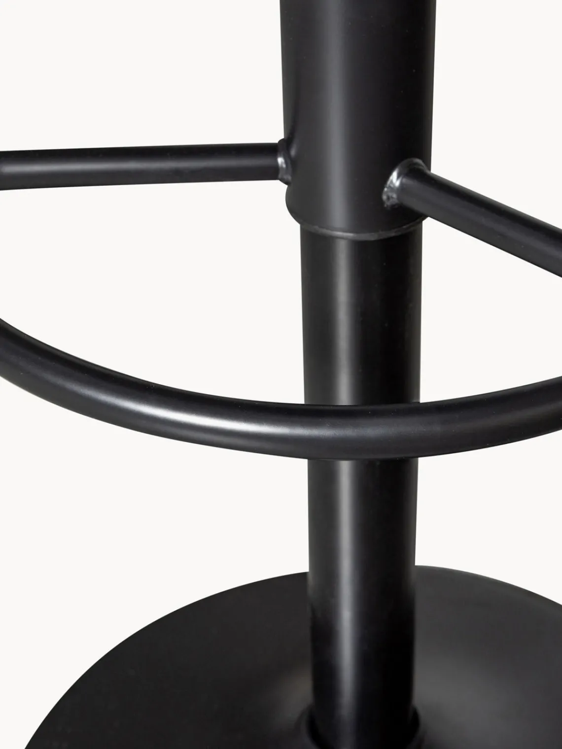 Taburetes Altos|Sillas> Taburete de bar de metal Isaac, regulable en altura Negro