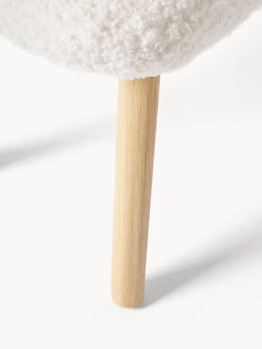 Pufs Y Otomanos|Pufs Y Otomanos>Westwing Collection Taburete de borreguillo Wing Borreguillo blanco crema, madera de abedul