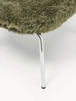Pufs Y Otomanos|Pufs Y Otomanos></noscript>Westwing Collection Taburete de cuero sintético con patas de metal Luan Cuero sintético verde oliva, plateado