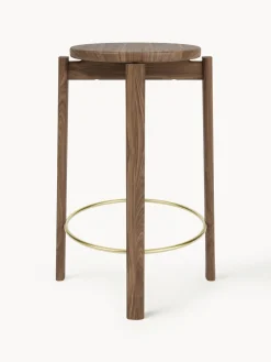 Taburetes Altos|Sillas>Audo Copenhagen Taburete de madera de nogal Passage Madera de nogal, dorado