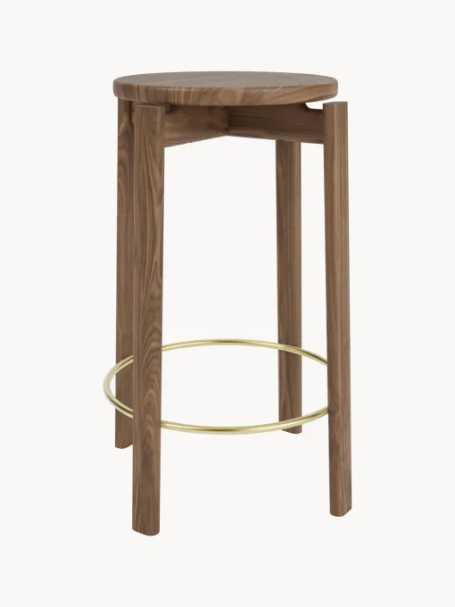 Taburetes Altos|Sillas>Audo Copenhagen Taburete de madera de nogal Passage Madera de nogal, dorado