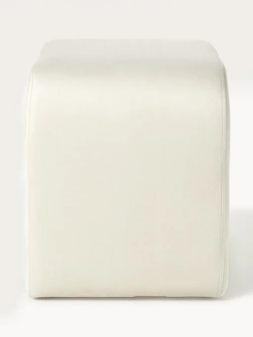 Pufs Y Otomanos|Pufs Y Otomanos>Westwing Collection Taburete de terciopelo Penelope Terciopelo blanco crema