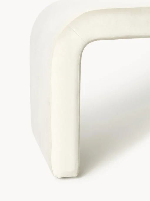 Pufs Y Otomanos|Pufs Y Otomanos>Westwing Collection Taburete de terciopelo Penelope Terciopelo blanco crema