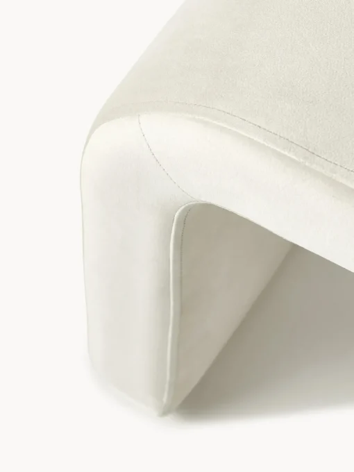 Pufs Y Otomanos|Pufs Y Otomanos>Westwing Collection Taburete de terciopelo Penelope Terciopelo blanco crema