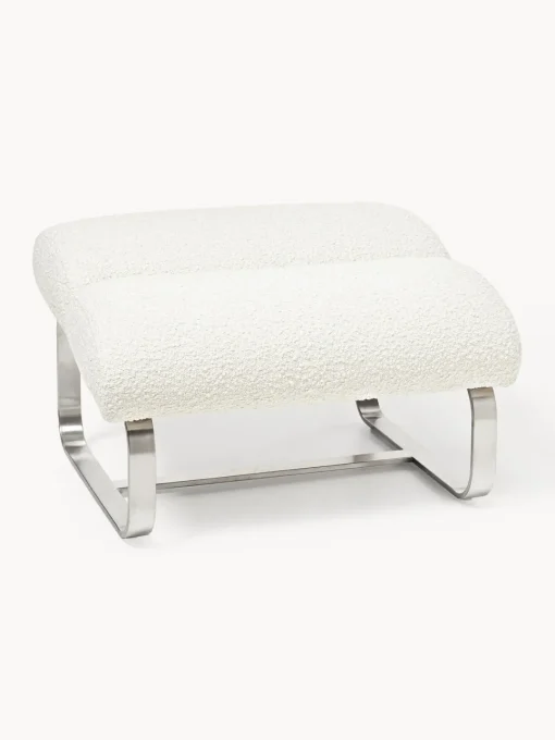Taburete en tejido bouclé Pavlos Sillones Pequeños|Sillones