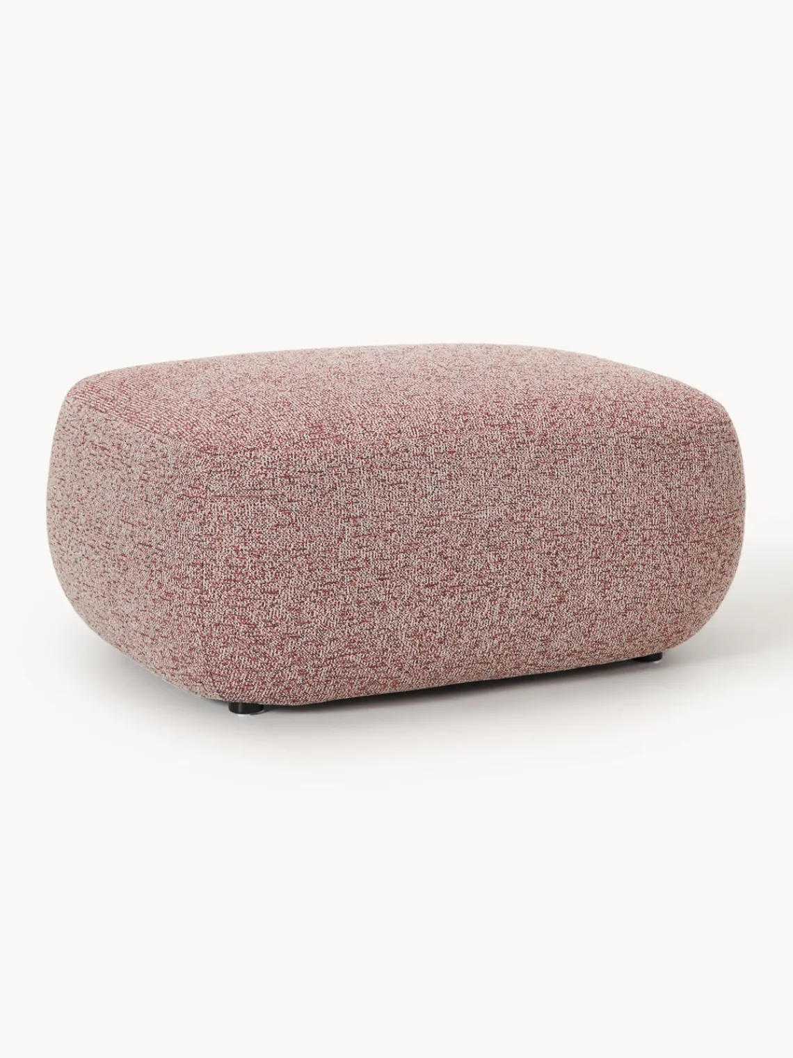 Reposapiés|Sofás>Westwing Collection Taburete en tejido bouclé Sofia Bouclé jaspeado, rojo óxido