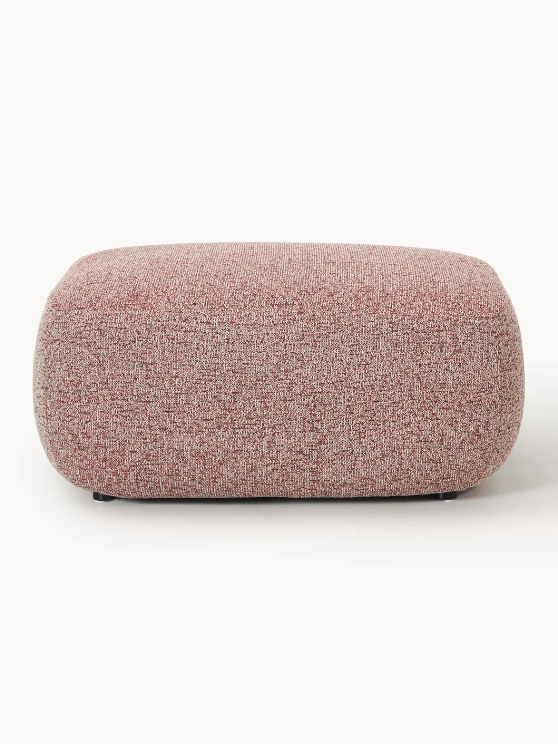 Reposapiés|Sofás>Westwing Collection Taburete en tejido bouclé Sofia Bouclé jaspeado, rojo óxido