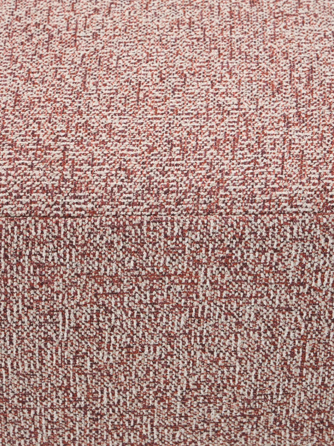 Reposapiés|Sofás>Westwing Collection Taburete en tejido bouclé Sofia Bouclé jaspeado, rojo óxido