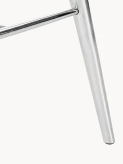 Taburetes Altos|Sillas></noscript>Mater Taburete High Stool Cuero negro, plateado brillante