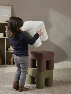 Decoración Infantil|Mesas Y Sillas Infantiles>Ferm Living Kids Taburete infantil artesanal Podo Blanco