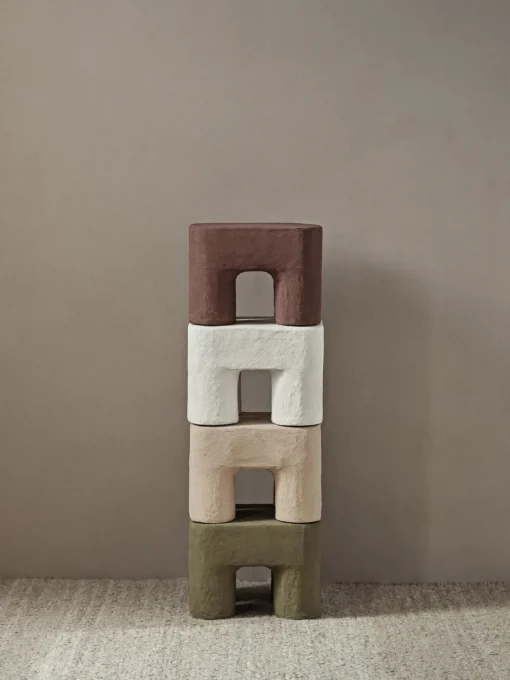 Decoración Infantil|Mesas Y Sillas Infantiles>Ferm Living Kids Taburete infantil artesanal Podo Rosa oscuro