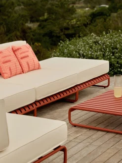 Sofás De Exterior|Sofás De Exterior></noscript>Westwing Collection Taburete para exterior Caio Blanco Off White, terracota