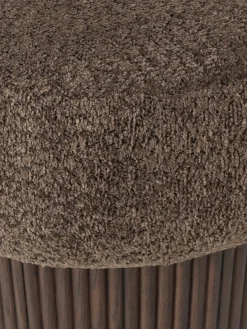 Pufs Y Otomanos|Pufs Y Otomanos></noscript>Westwing Collection Taburete pequeño tapizado en borreguillo bouclé con espacio de almacenamiento Nala Tejido borreguillo bouclé taupe, madera de fresno oscura