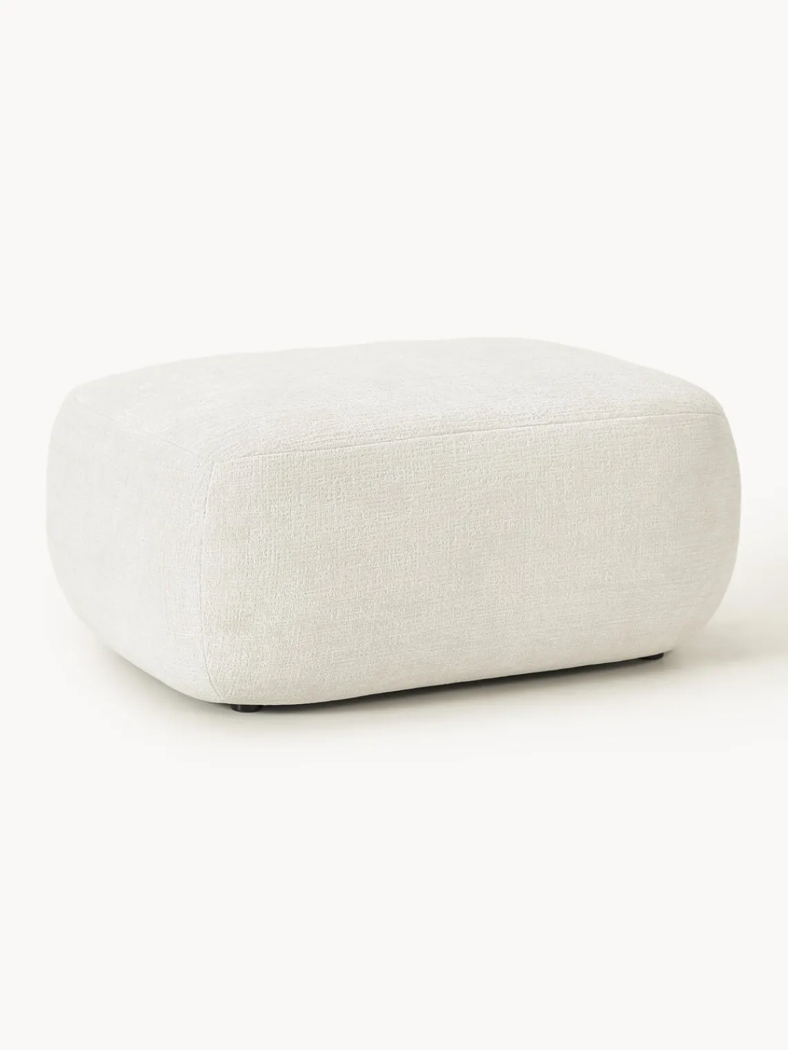 Reposapiés|Sofás>Westwing Collection Taburete Sofia Terciopelo blanco Off White